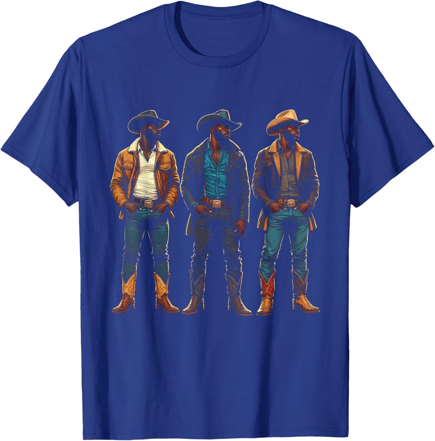 Black Cowboy Western Rodeo Melanin Black History Texas Men T-Shirt - T-Shirt | Royal