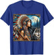 Indian Native American Woman with White Wolf Vintage Gifts T-Shirt - T-Shirt | Royal