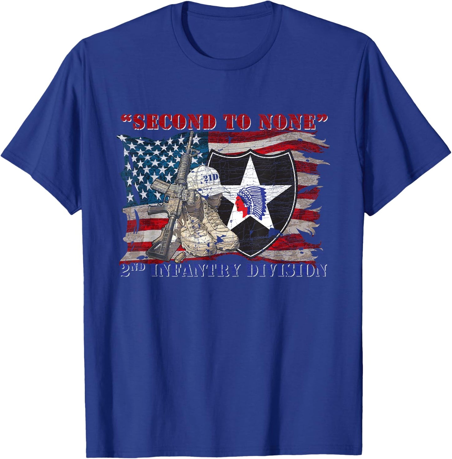 2nd Infantry Division 2nd ID 2ID Camp Humphreys Indianhead T-Shirt - T-Shirt | Royal