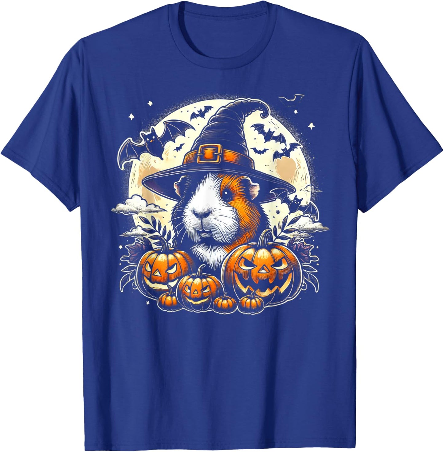 Guinea Pig Halloween Witch Art T-Shirt - T-Shirt | Royal