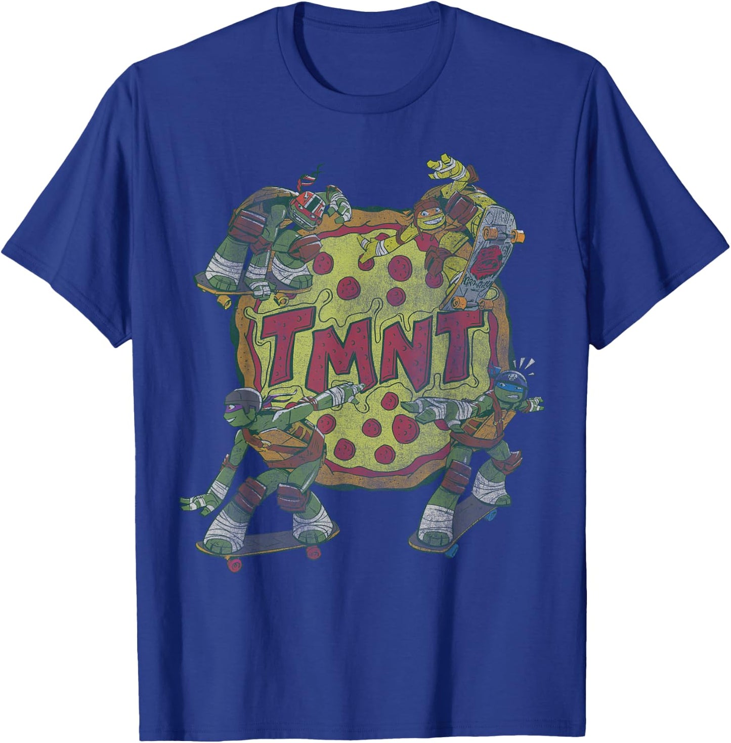 Teenage Mutant Ninja Turtles Pizza Group T-Shirt - T-Shirt | Royal
