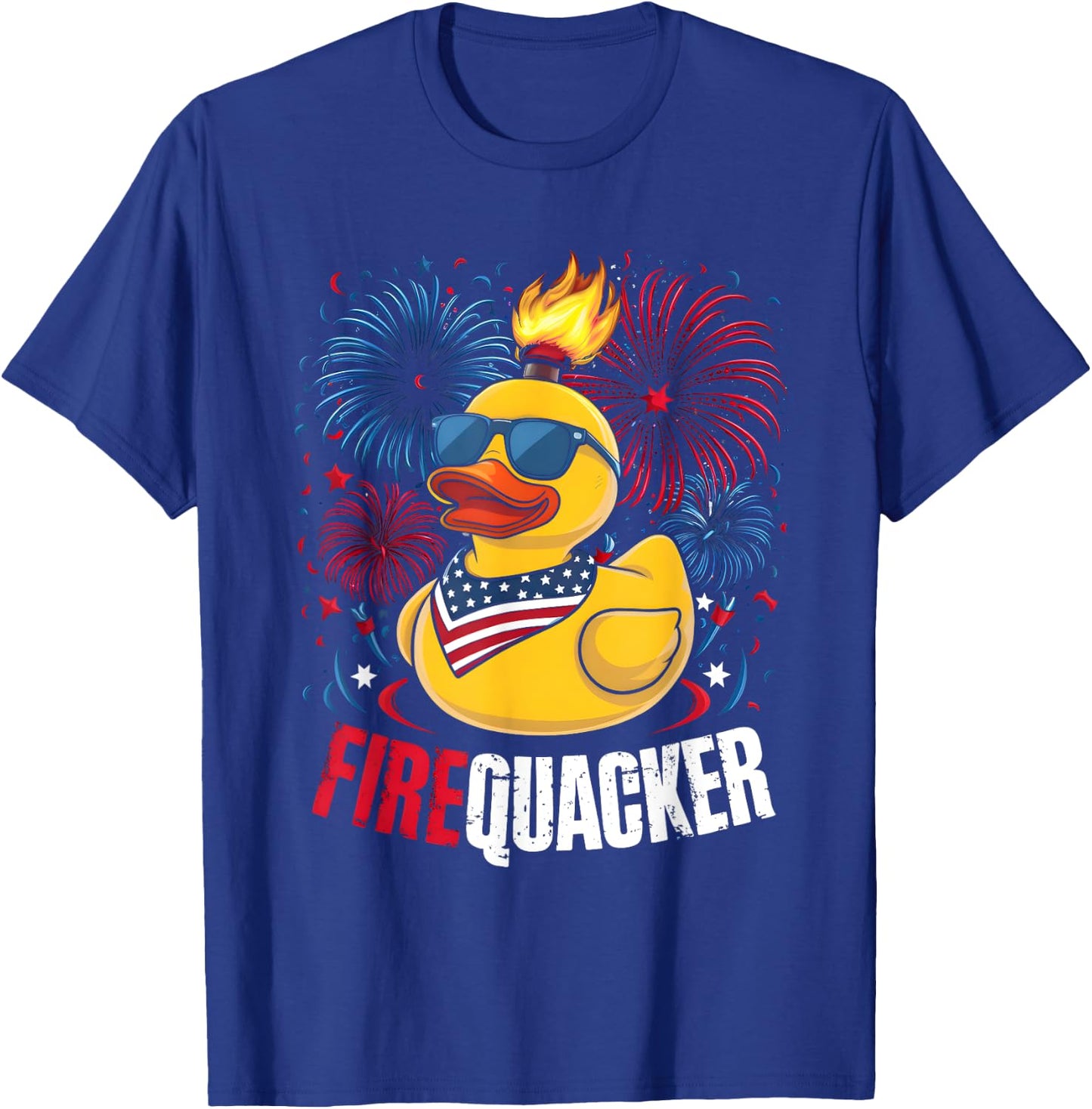 4th of July Duck Firequacker Patriotic Fourth of July Funny Kids Men T-Shirt - T-Shirt | Royal