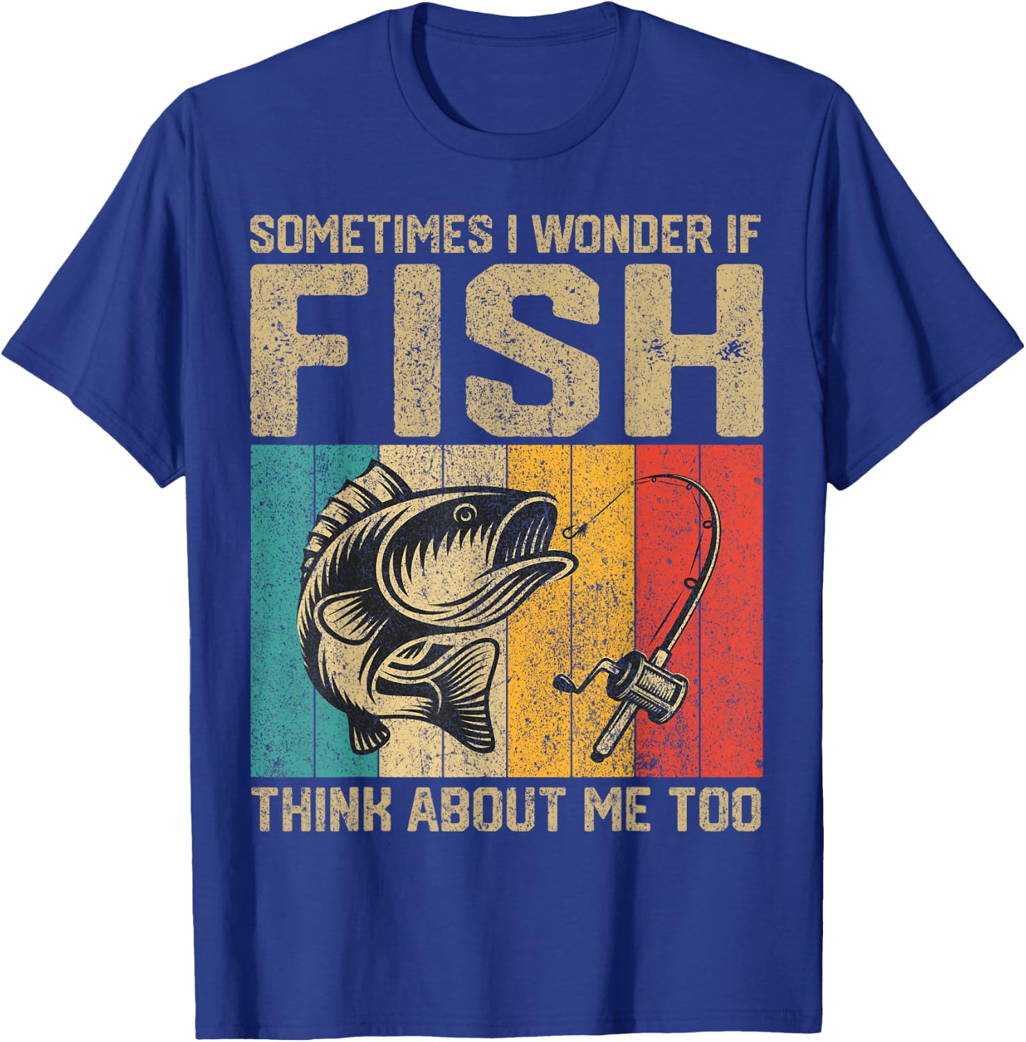 Funny Vintage Fishing Jokes Fisherman Bass Fish T-Shirt - T-Shirt | Royal