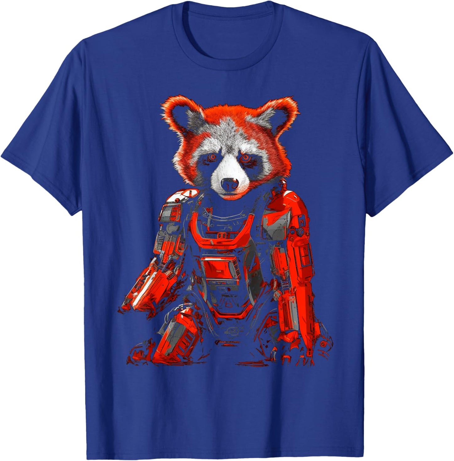 Red Panda Fantasy - Robot Art Animal Red Panda T-Shirt - T-Shirt | Royal