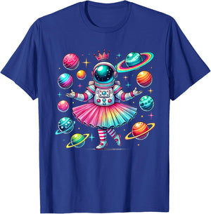 Ballerina Girl Space Astronaut T-Shirt - T-Shirt | Royal