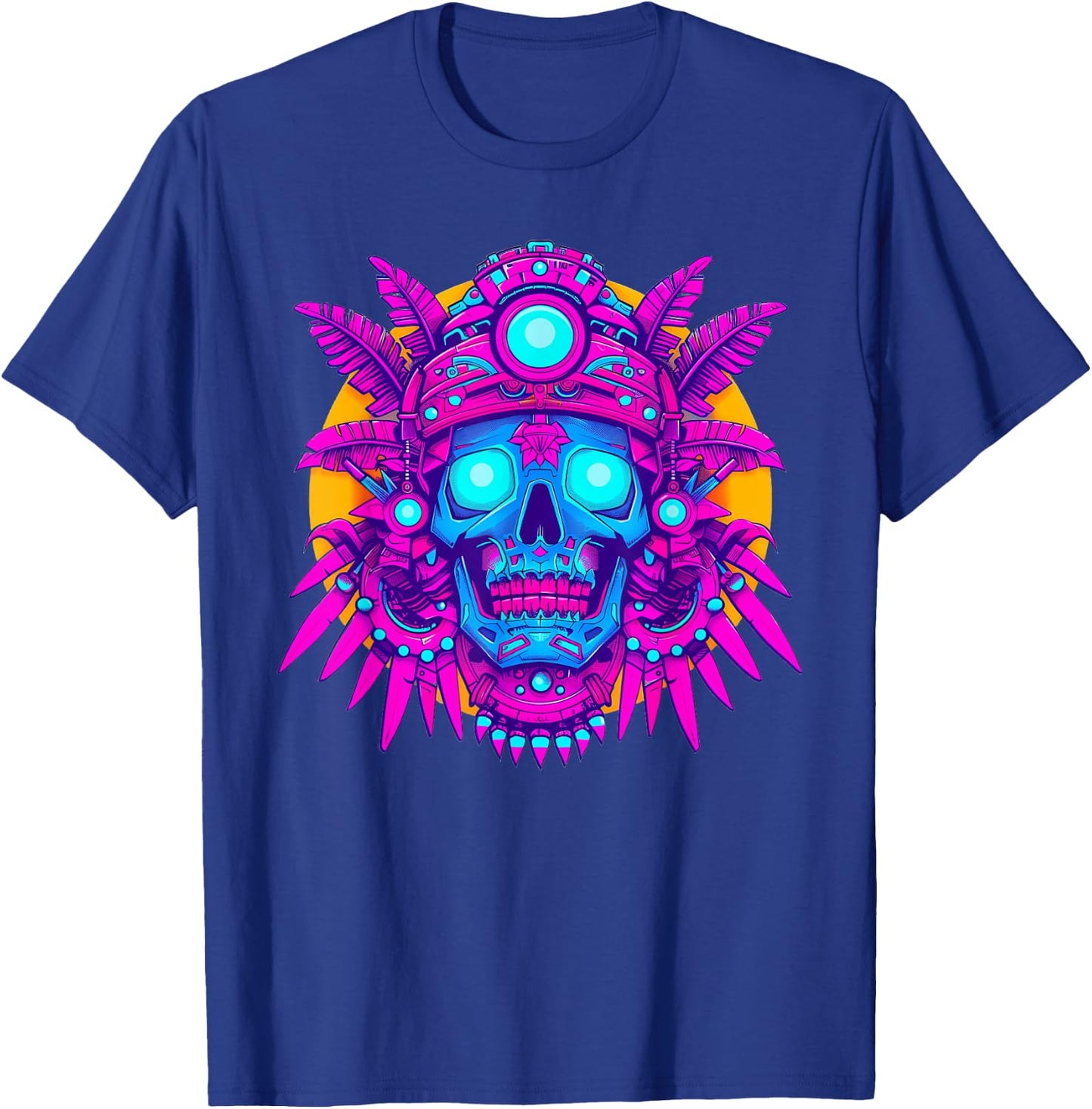 Mictlantecuhtli Vaporwave T-Shirt - T-Shirt | Royal