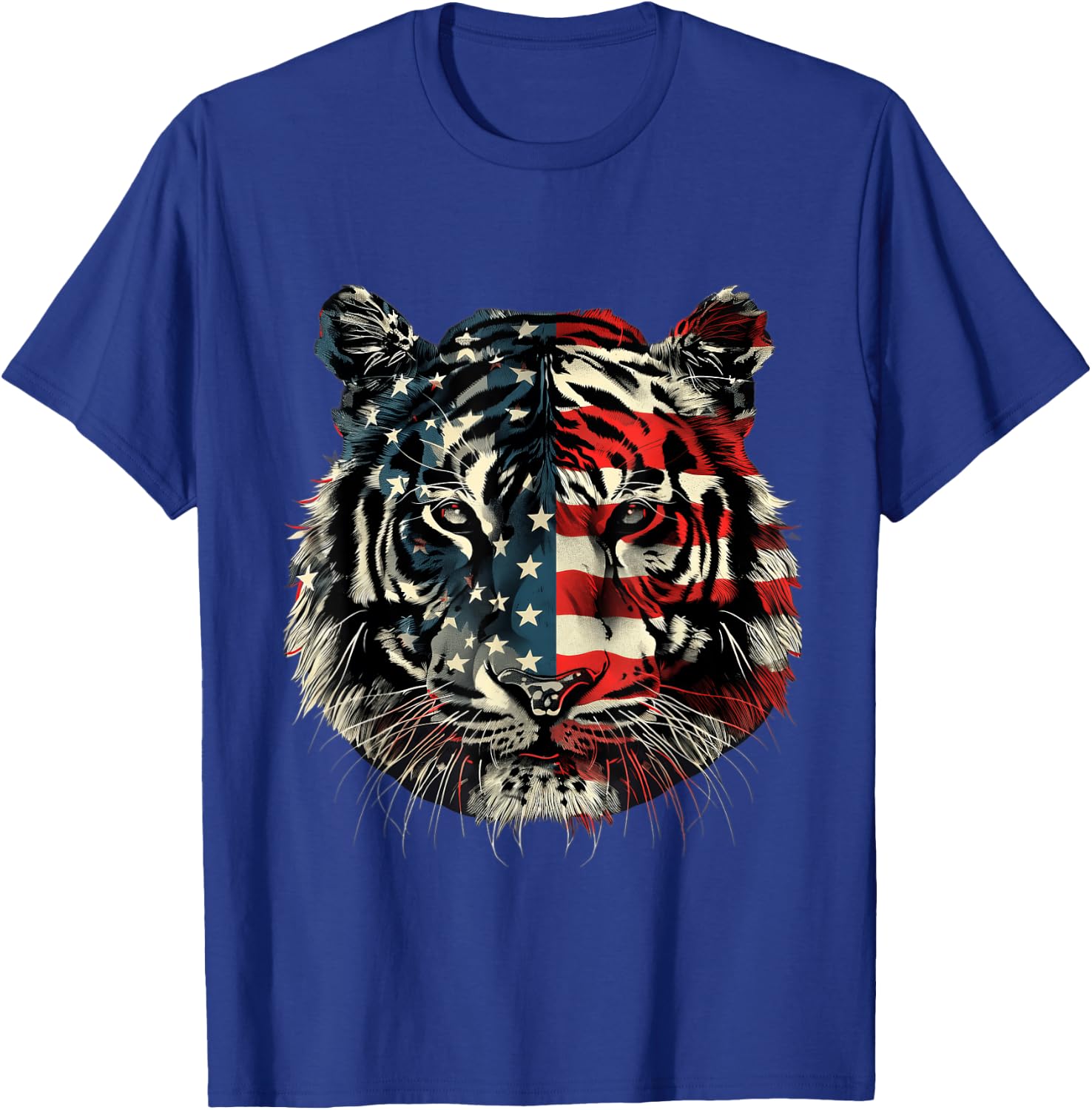 Tiger American Flag T-Shirt - T-Shirt | Royal