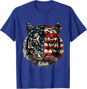 Tiger American Flag T-Shirt - T-Shirt | Royal