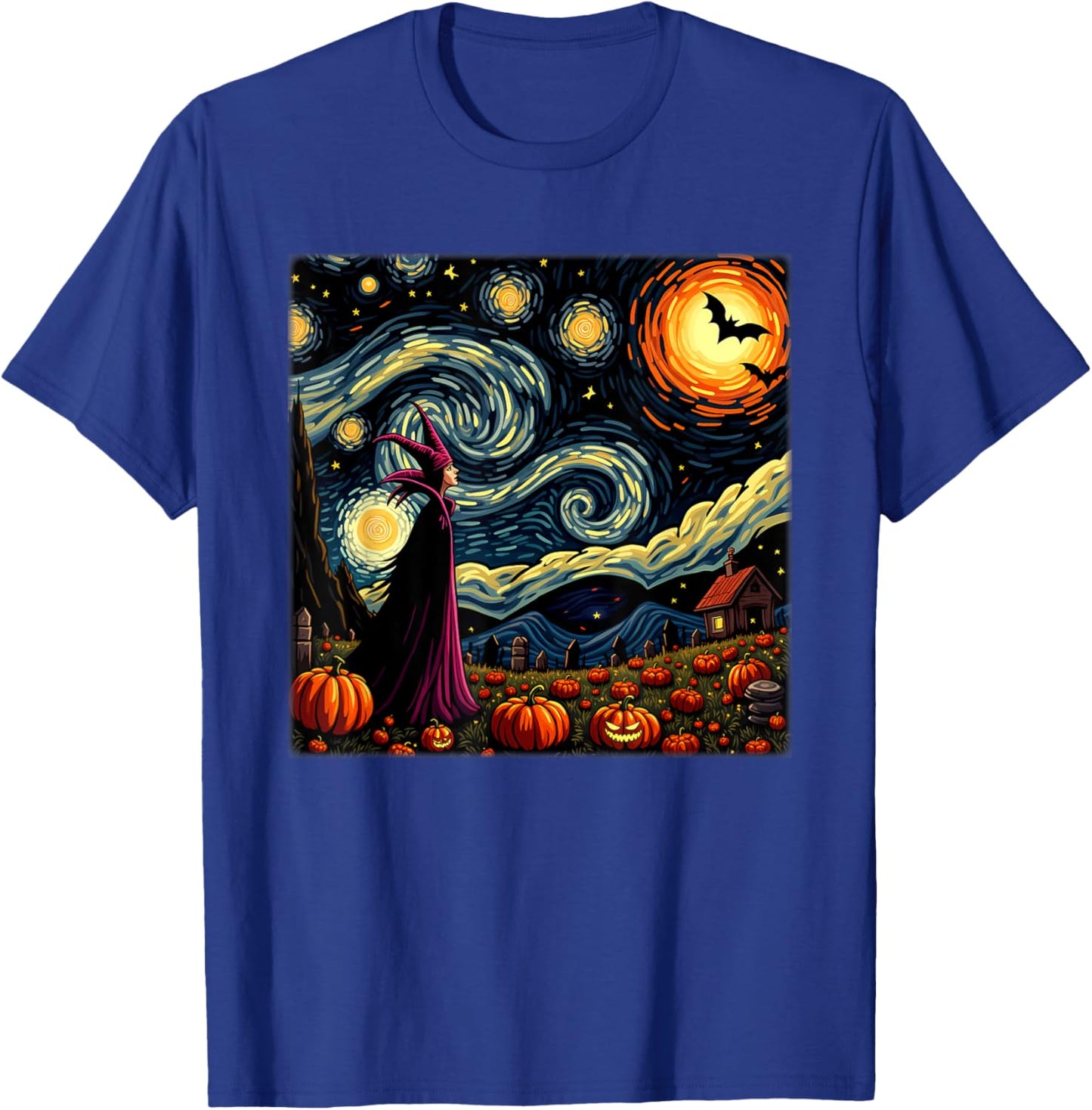 Spooky Halloween Evil Queen Starry Night T-Shirt - T-Shirt | Royal