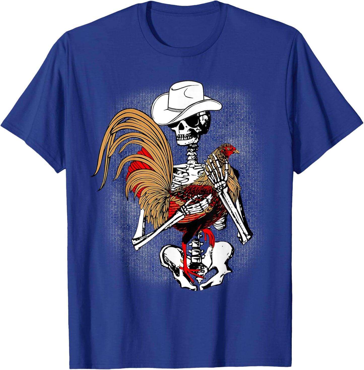 Funny Gallero Red Rooster Chicken Skeleton T-Shirt - T-Shirt | Royal