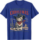 Meowdy Partner Cowboy Cat Christmas Vintage Cowboy Cat Santa T-Shirt - T-Shirt | Royal