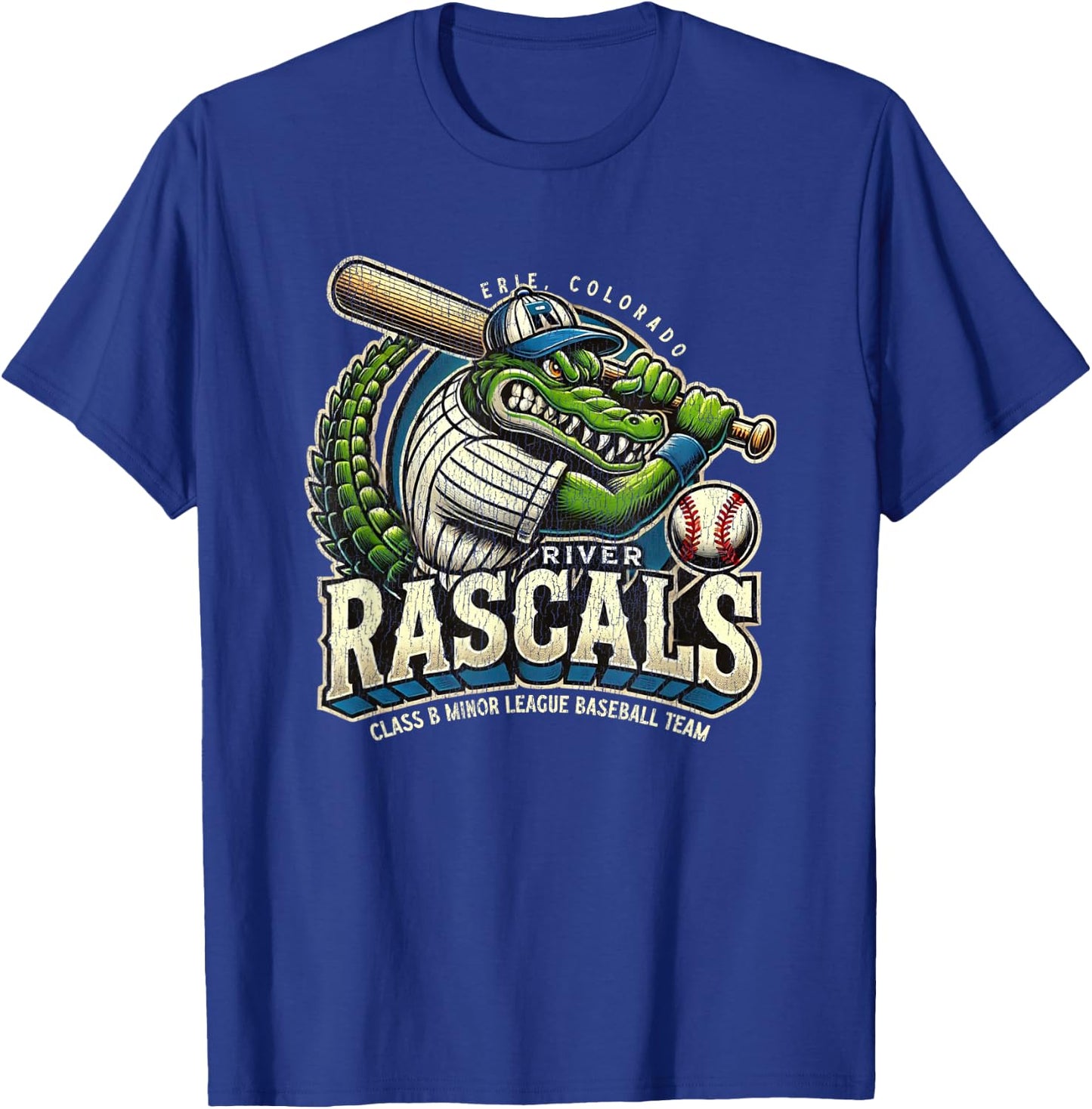 Erie Colorado River Rascals Minor League Baseball Team T-Shirt - T-Shirt | Royal