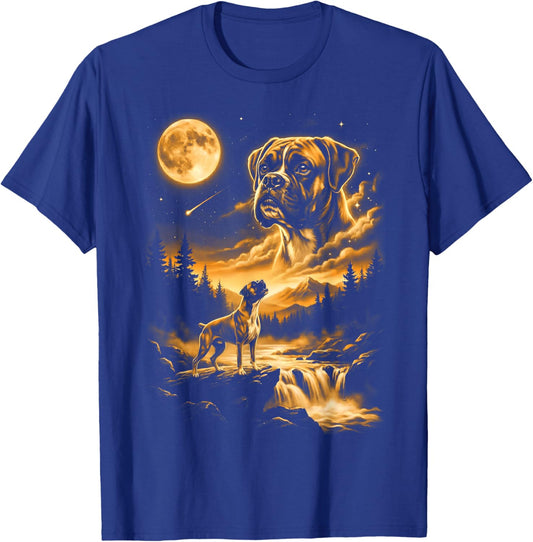 Boxer Howling to The Moon T-Shirt - T-Shirt | Royal