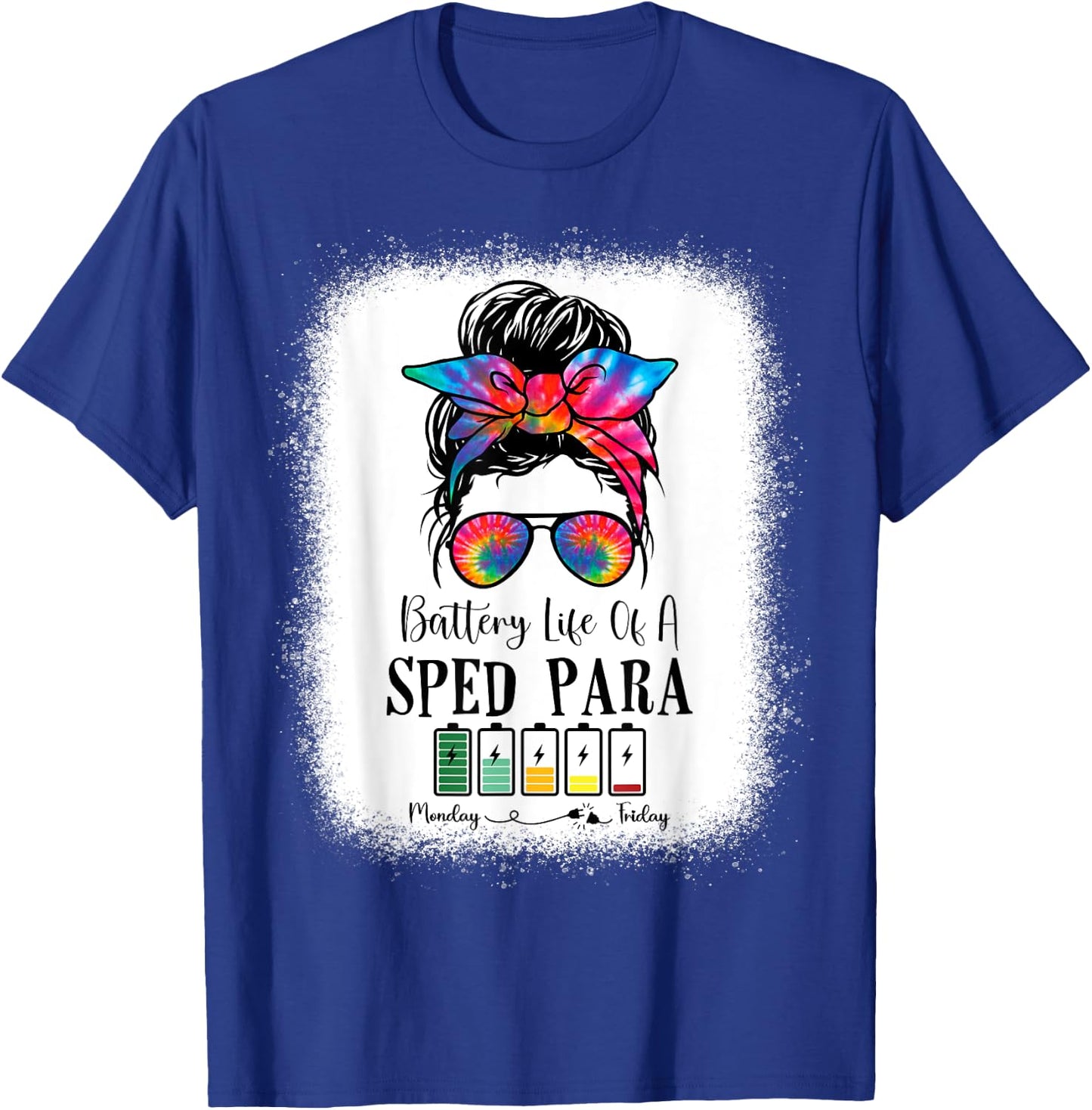 Battery Life Of A Sped Para Tie Dye Last Day Of School T-Shirt - T-Shirt | Royal