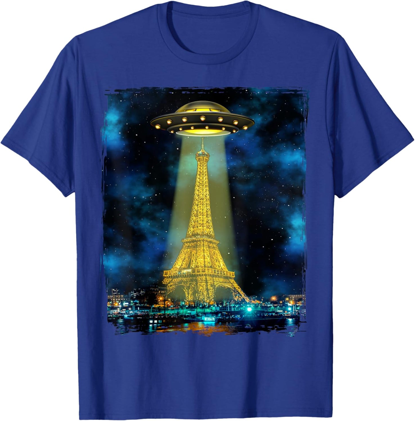 Paris Tourist Souvenir Gift Eiffel Tower UFO Alien Space T-Shirt - T-Shirt | Royal