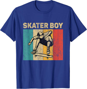 Skater Boy Funny Vintage Skateboarding Lovers Boys T-Shirt - T-Shirt | Royal