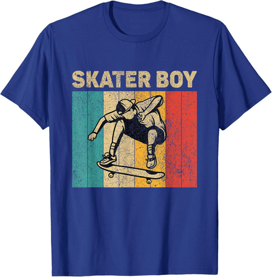 Skater Boy Funny Vintage Skateboarding Lovers Boys T-Shirt - T-Shirt | Royal
