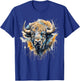 Buffalo Portrait Colorful Splash Artwork Wildlife Bison T-Shirt - T-Shirt | Royal