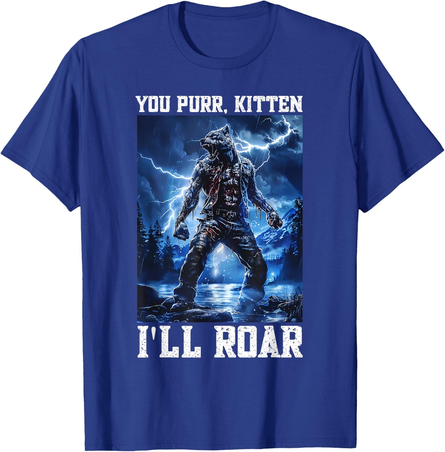 Daddy Wolf Protector Kitten Meme Cringy Alpha Wolf Graphic T-Shirt - T-Shirt | Royal