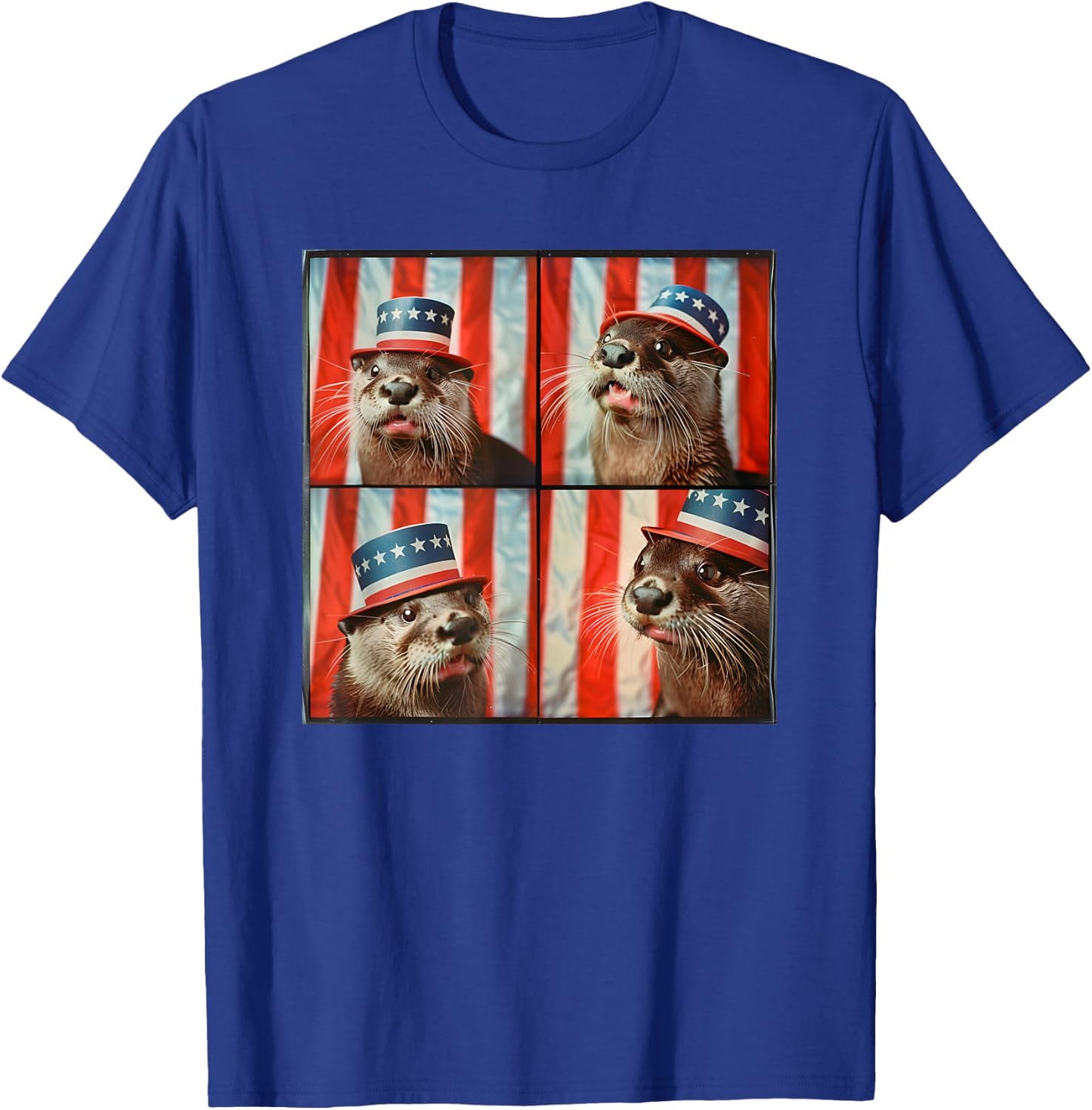 River Otter American Flag Patriotic Animal 4th Of July Otter T-Shirt - T-Shirt | Royal