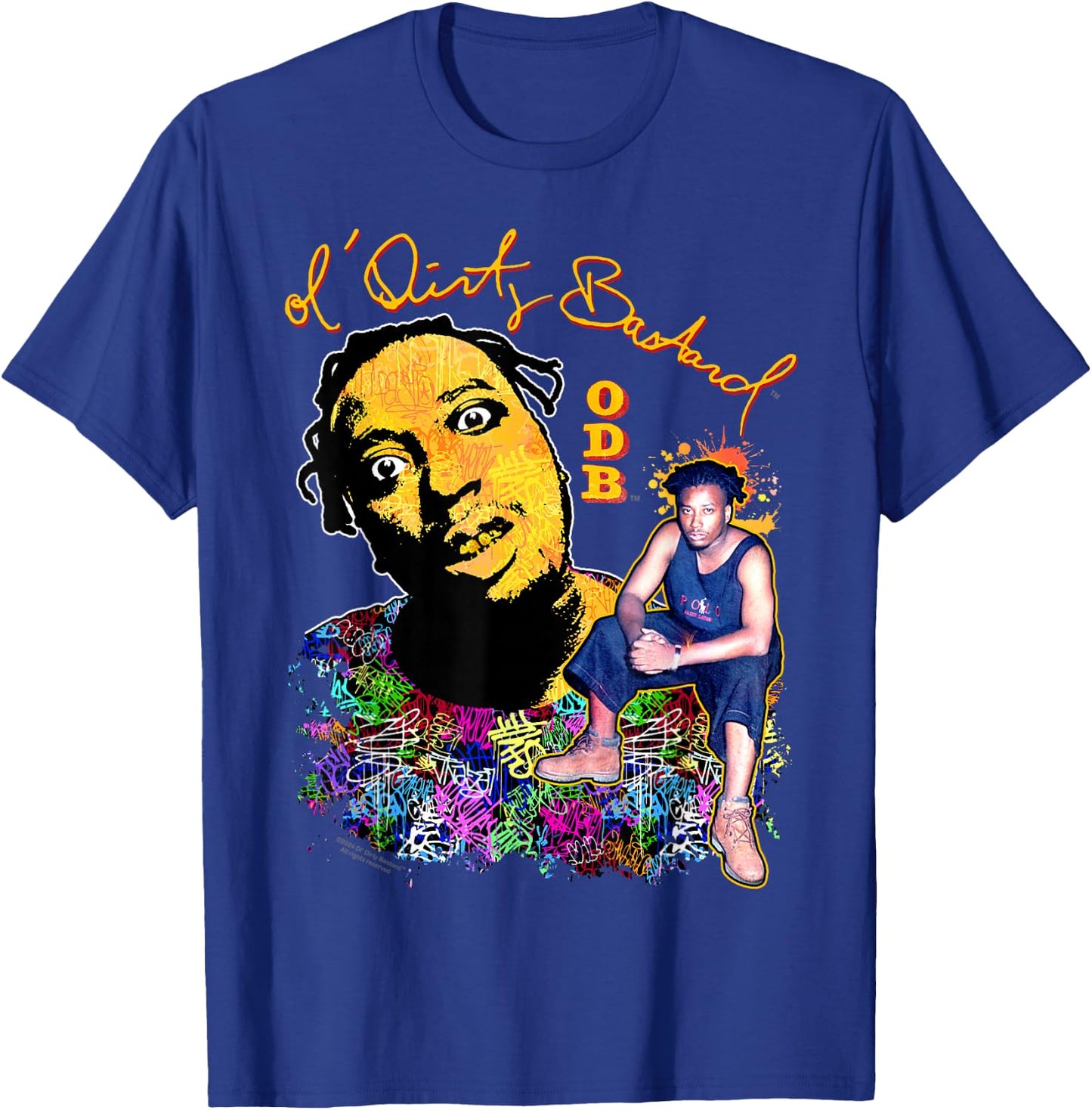 ODB Ol Dirty Ba-ard Graffiti Mural Hip Hop Retro Artwork T-Shirt - T-Shirt | Royal