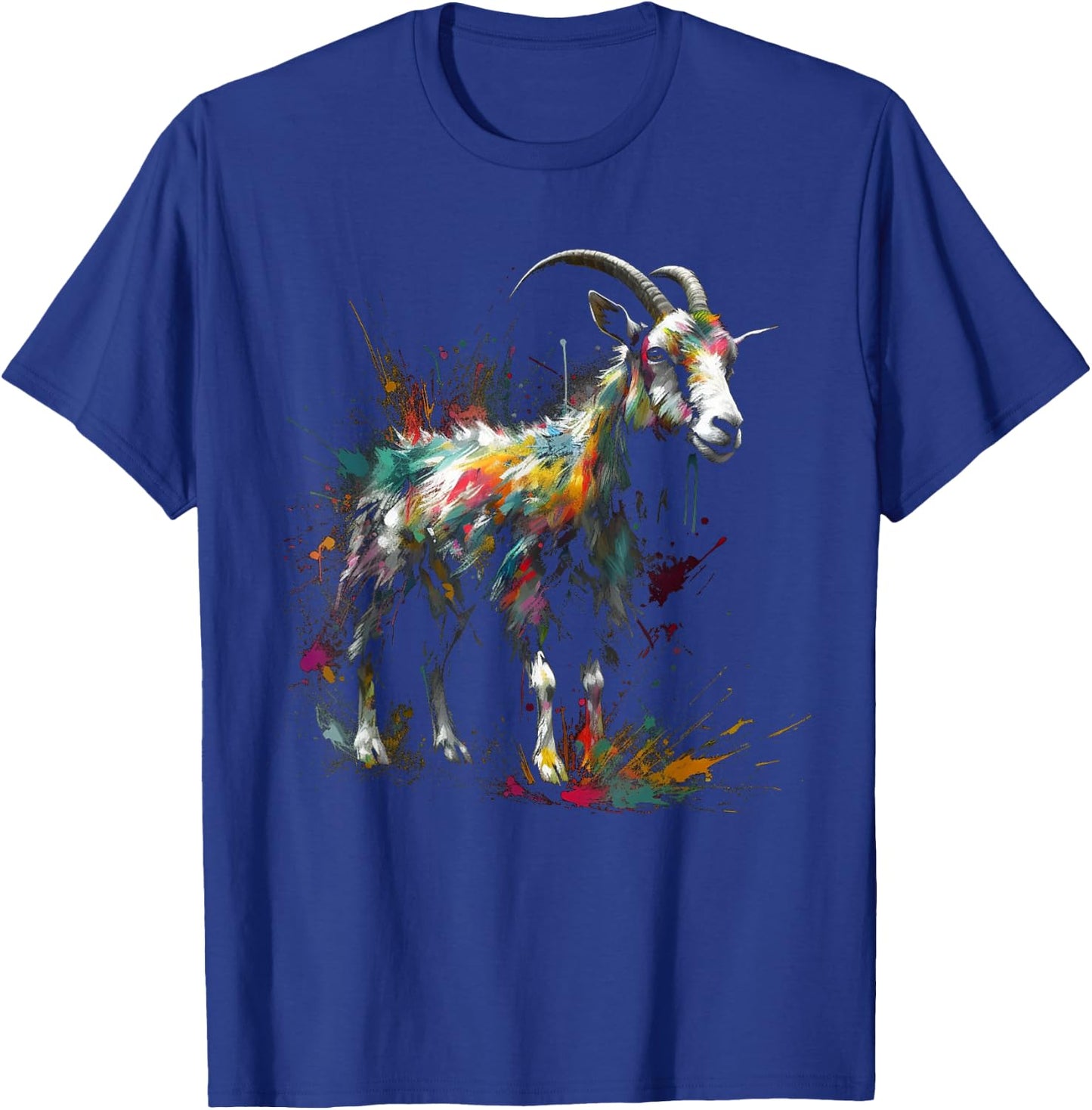 Goat art - colourful animal motif goat T-Shirt - T-Shirt | Royal