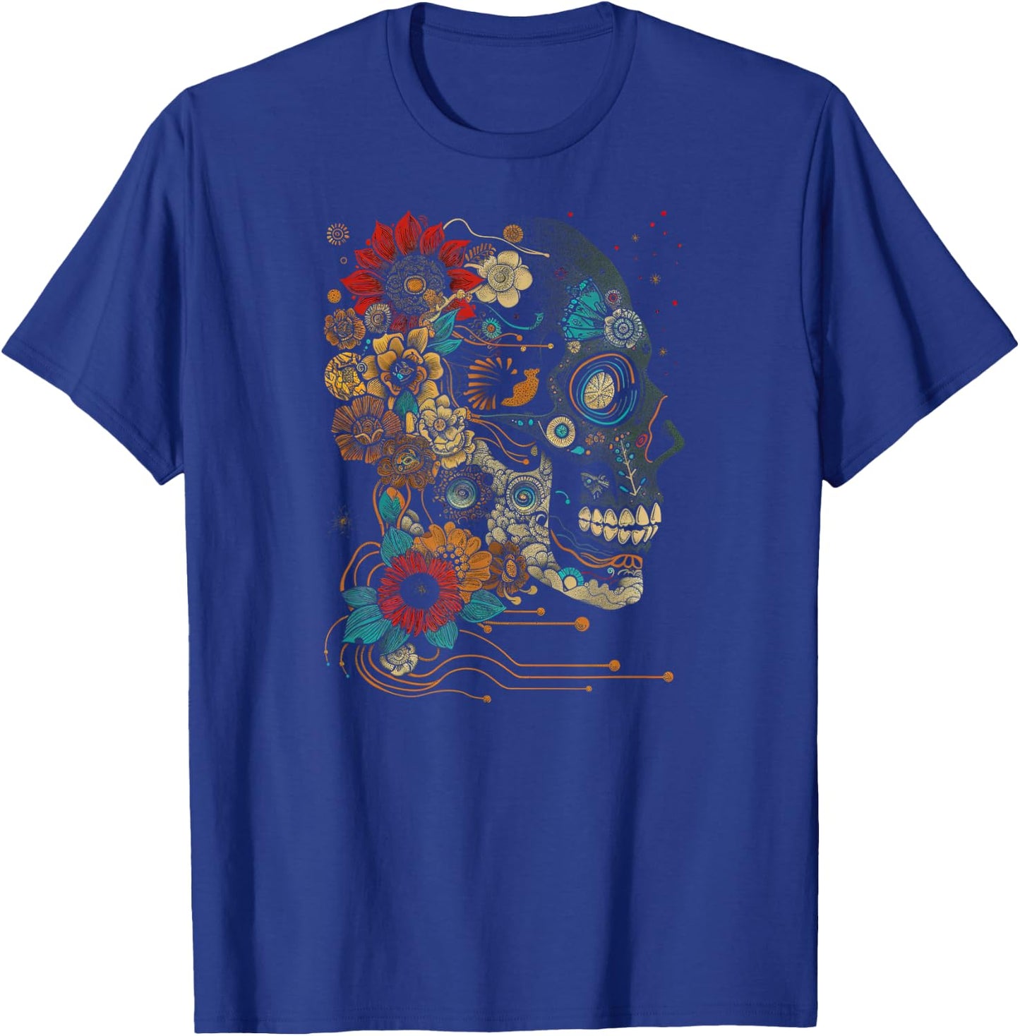 Skull Abstract | Cool | S - 6XL | Graphic T-Shirt - T-Shirt | Royal