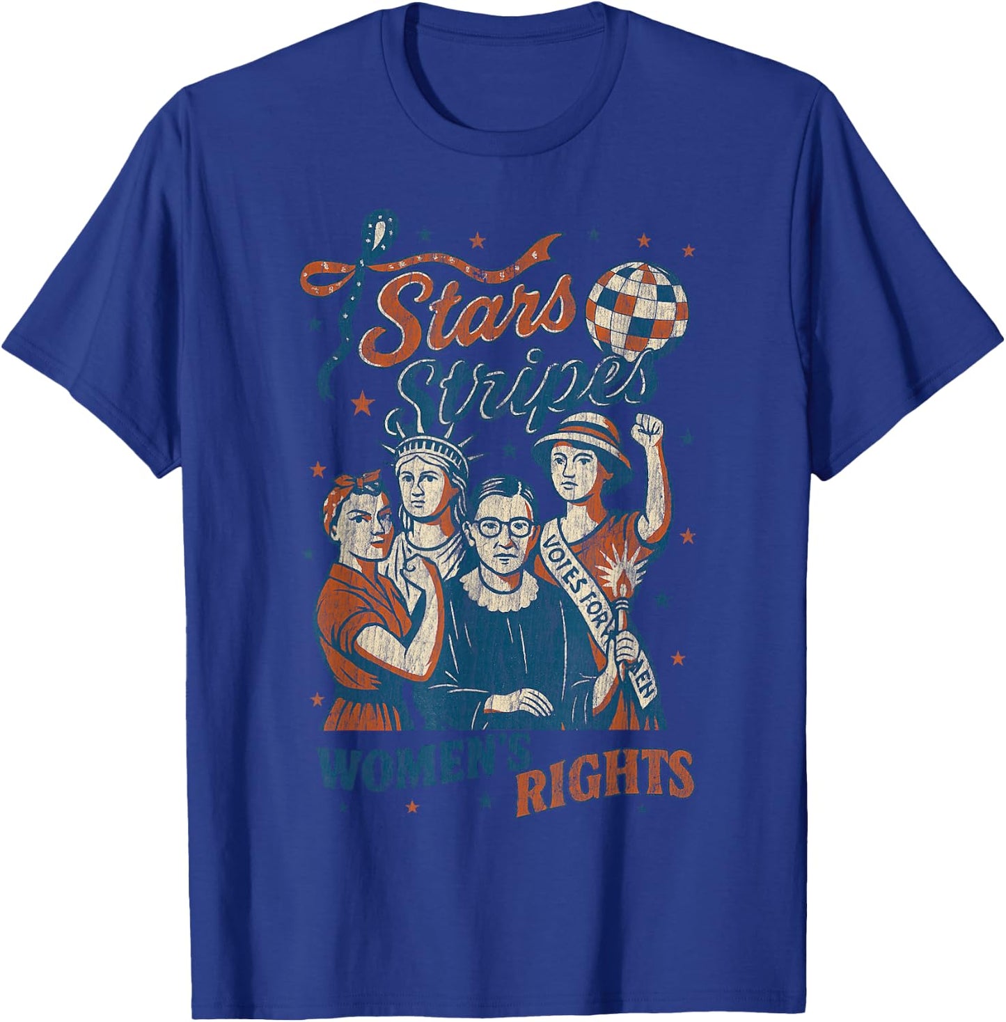 4th Of July Feminist Stars Stripes and Women's Rights T-Shirt - T-Shirt | Royal