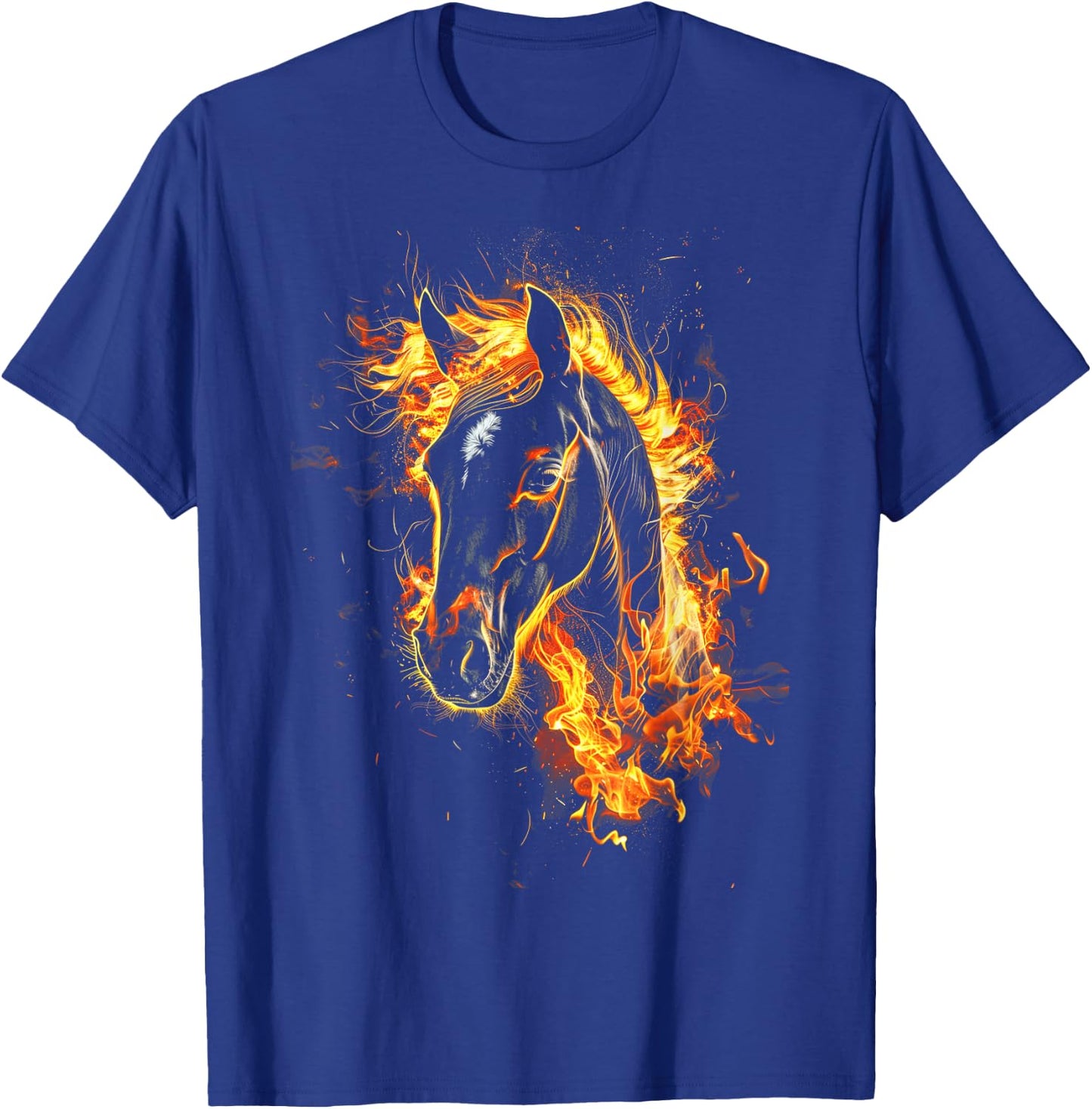 Horse Flames Fierce Horse art Fiery horse T-Shirt - T-Shirt | Royal