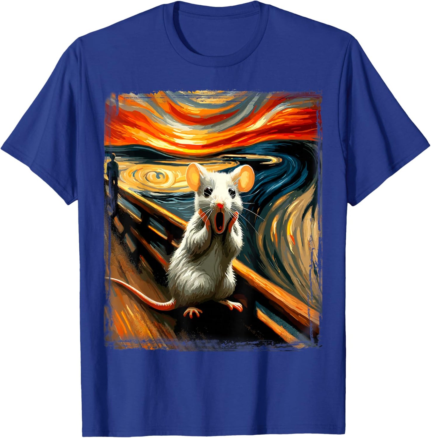 Scream Parody Art Funny Painting Animal Humor Artistic Mouse T-Shirt - T-Shirt | Royal