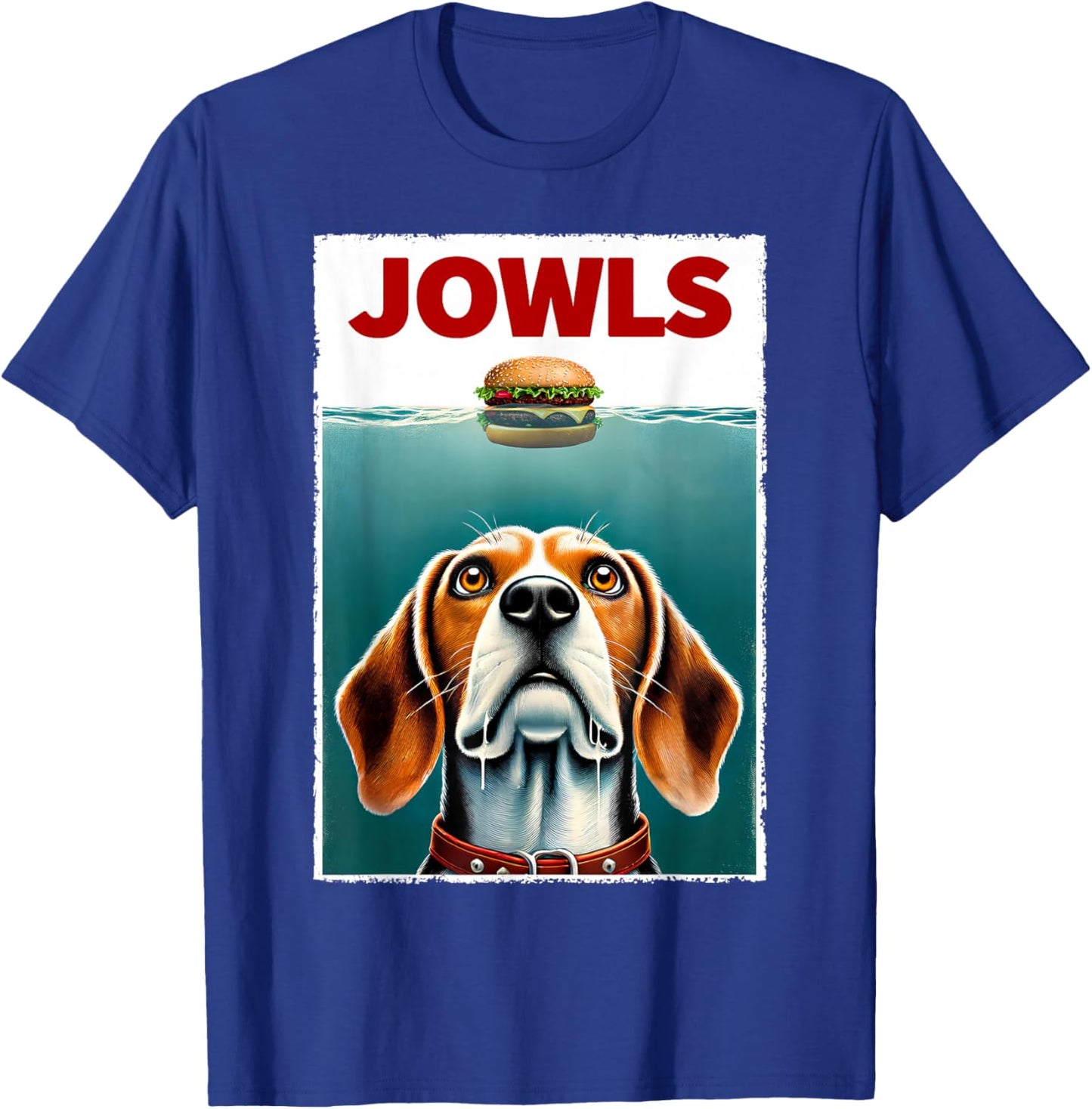 Funny Beagle and Hamburger Parody Jowls Dog Lover T-Shirt - T-Shirt | Royal