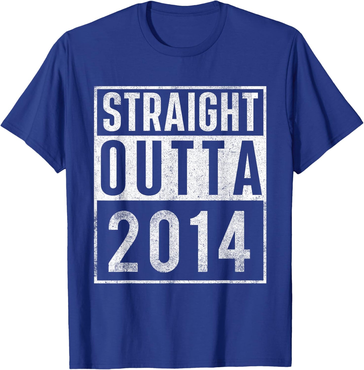 Straight Outta 2014 Year of Birth Birthday T-Shirt - T-Shirt | Royal