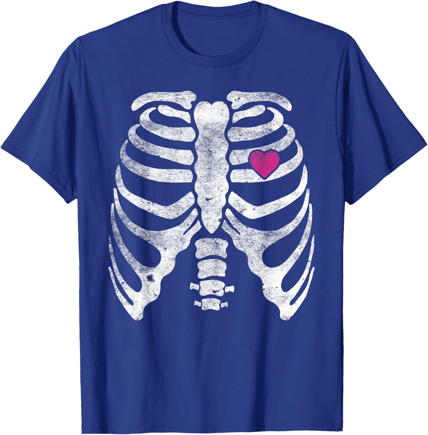 Skeleton Heart Rib Cage X-Ray Adult Kids Funny Halloween T-Shirt - T-Shirt | Royal