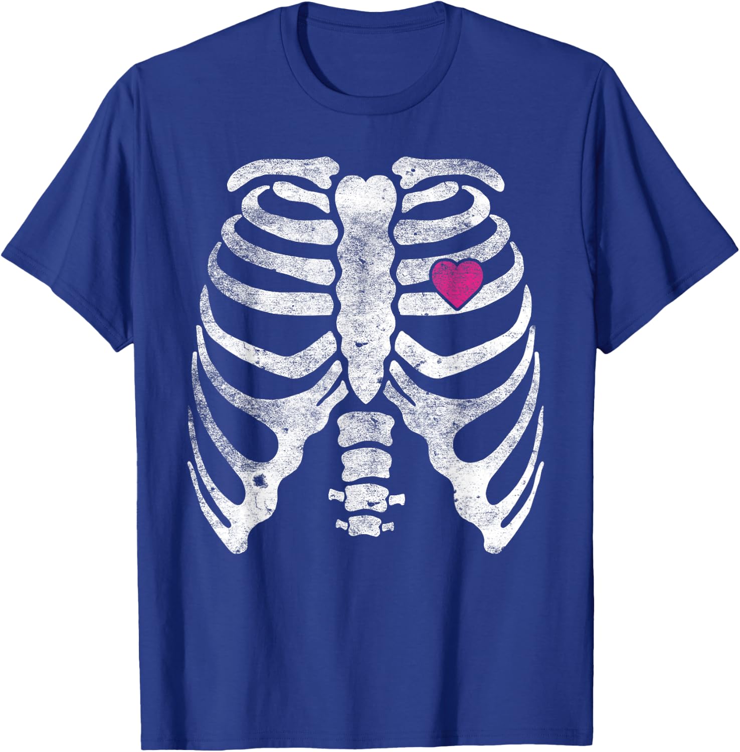 Skeleton Heart Rib Cage X-Ray Adult Kids Funny Halloween T-Shirt - T-Shirt | Royal