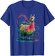 Lama Men's Women's Colourful Watercolour Llama T-Shirt - T-Shirt | Royal