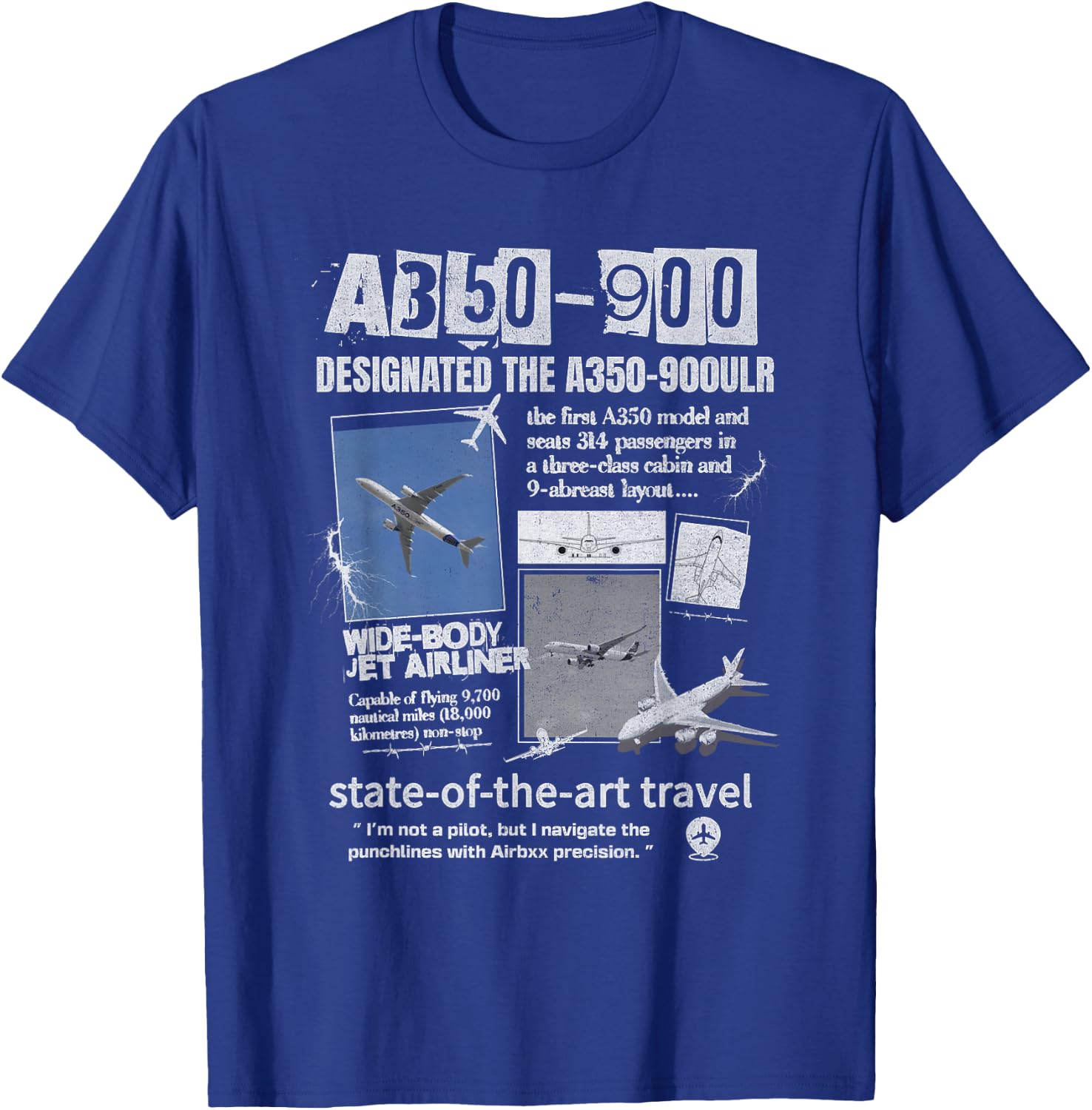 A350-900 Airbus Light Aircraft T-Shirt - T-Shirt | Royal
