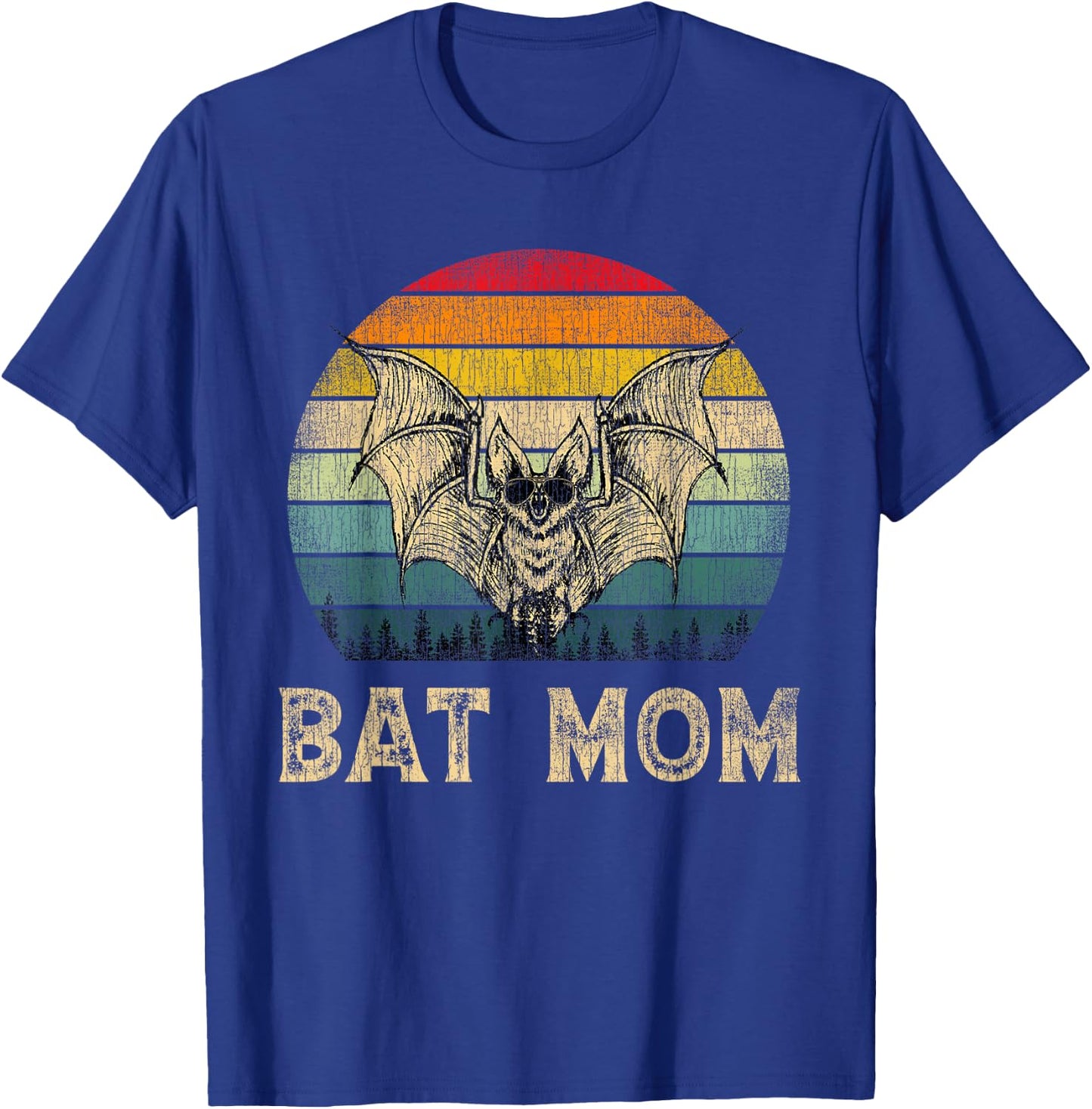 Vintage Bat Mom Bat Lovers Mommy Mother's Day T-Shirt - T-Shirt | Royal