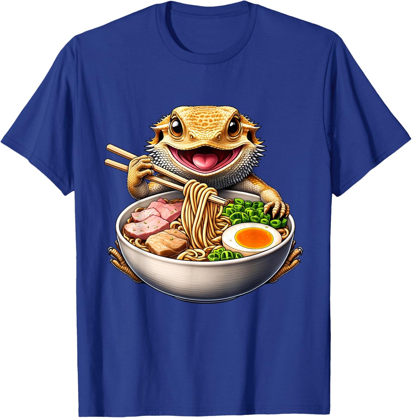 Bearded Dragon Eating Ramen Noodle Kawaii Japanese Food T-Shirt - T-Shirt | Royal