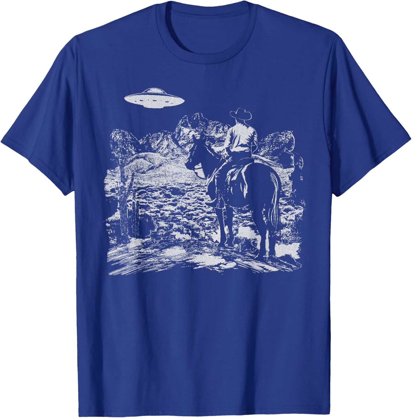 Cowboy UFO Howdy Partner Cowgirl Western Country T-Shirt - T-Shirt | Royal