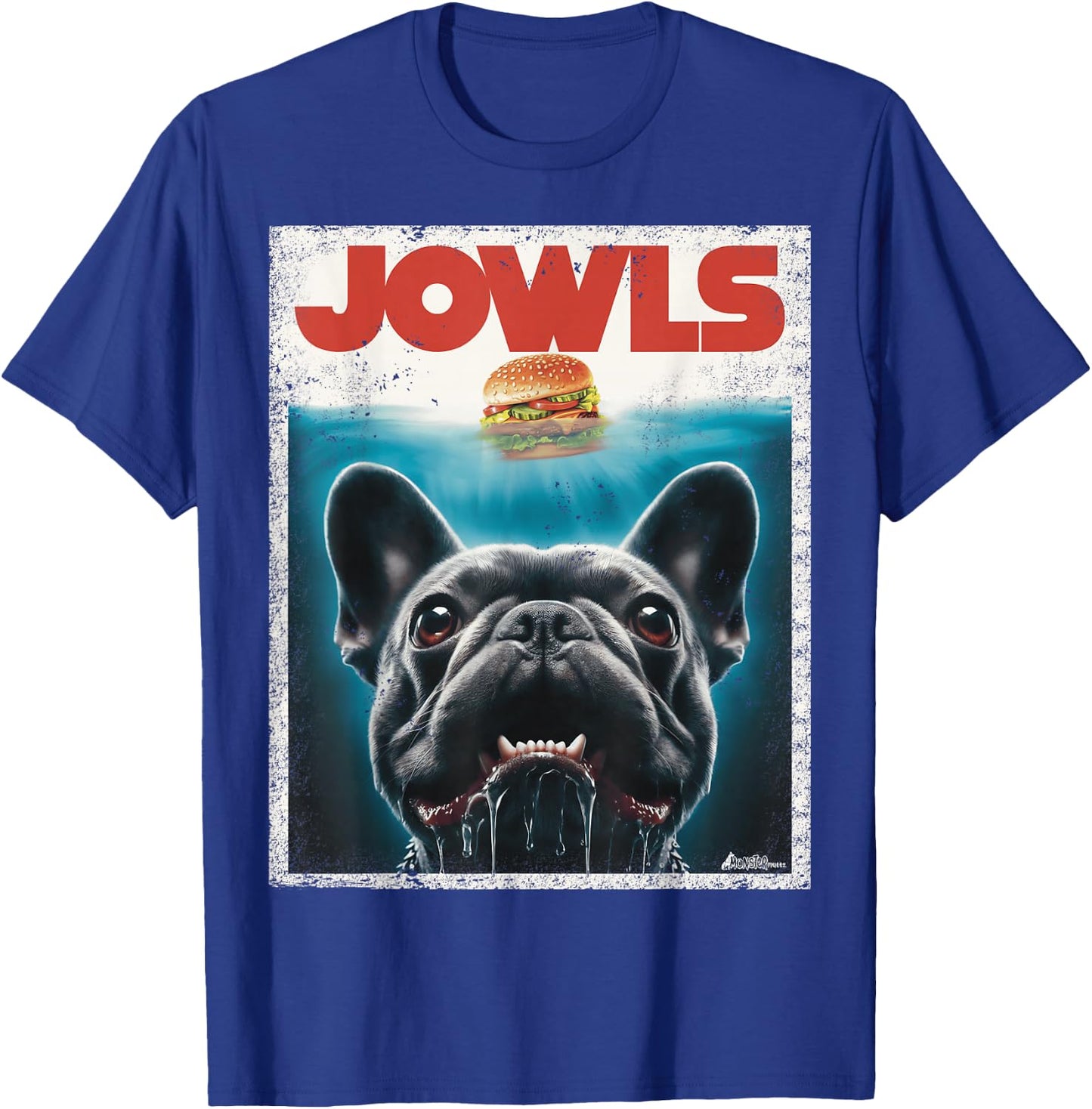 Funny Black French Bulldog Jowls Top, Frenchie Mom, Dog Dad T-Shirt - T-Shirt | Royal