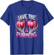 Save The Pumpkins Breast Cancer Awareness Skeleton Halloween T-Shirt - T-Shirt | Royal