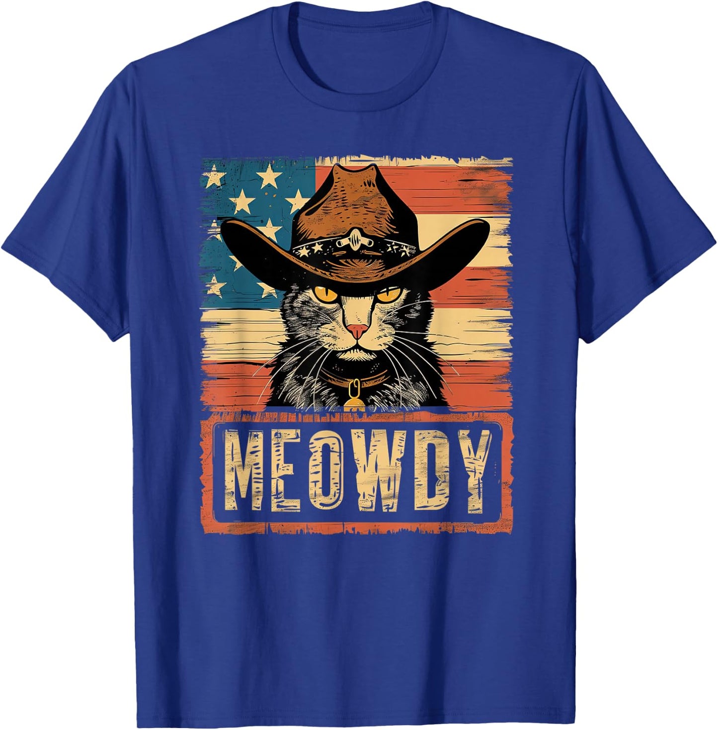 Meowdy Cat, Cowboy Kitten, Country Music T-Shirt - T-Shirt | Royal