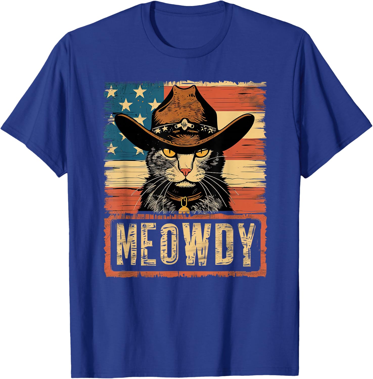 Meowdy Cat, Cowboy Kitten, Country Music T-Shirt - T-Shirt | Royal