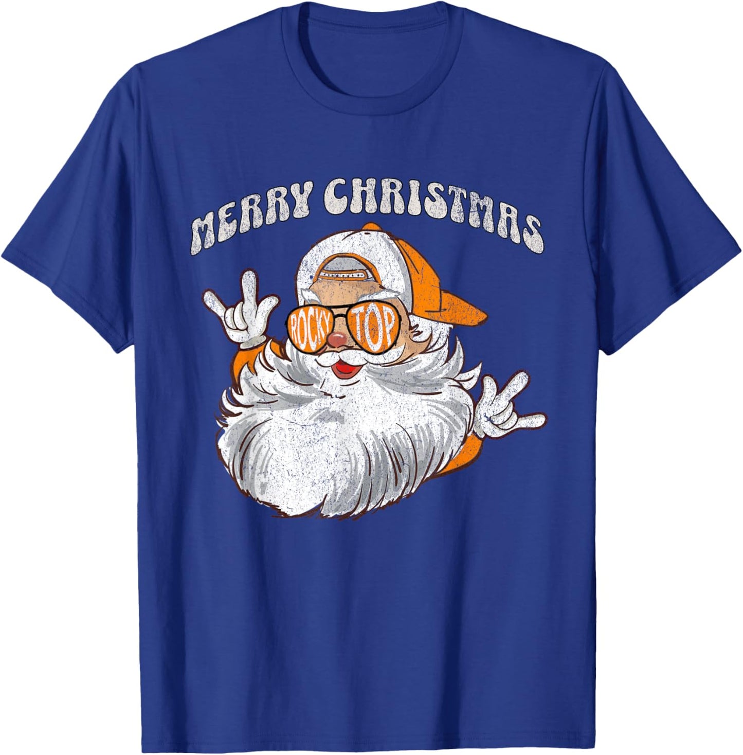 Vintage Tennessee Merry Christmas Santa With Sunglasses T-Shirt - T-Shirt | Royal