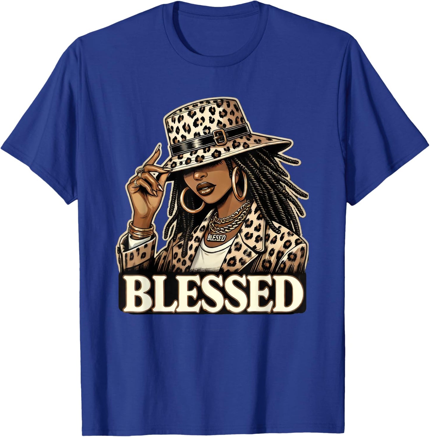 Blessed Black Cowgirl Western Swag African Christian Woman T-Shirt - T-Shirt | Royal