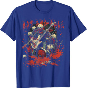 Rock and Blood Zombie Rock Band Rock n Roll Guitar T-Shirt - T-Shirt | Royal