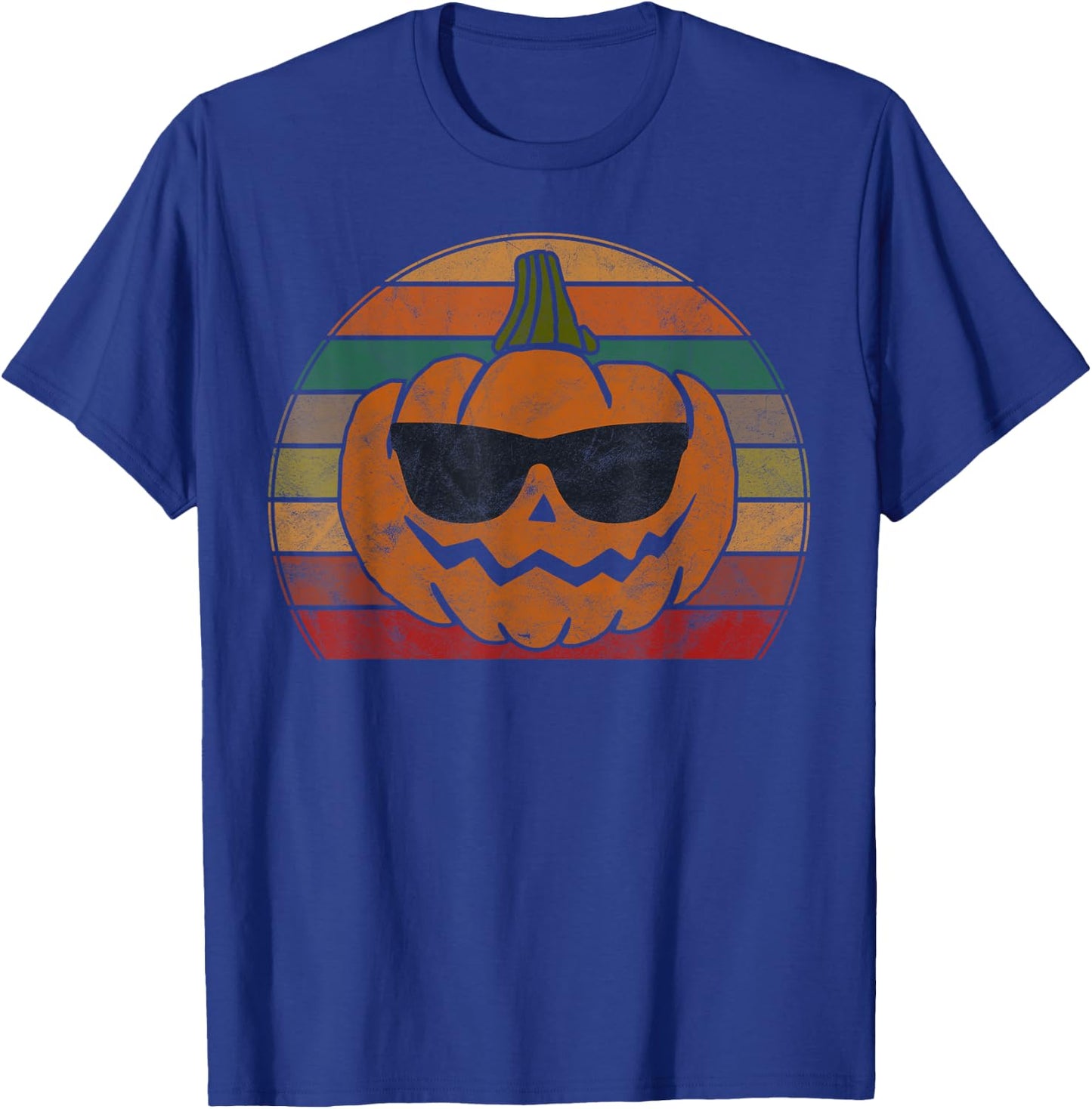 Vintage Pumpkin Face Costume Boys Girls Halloween T-Shirt - T-Shirt | Royal