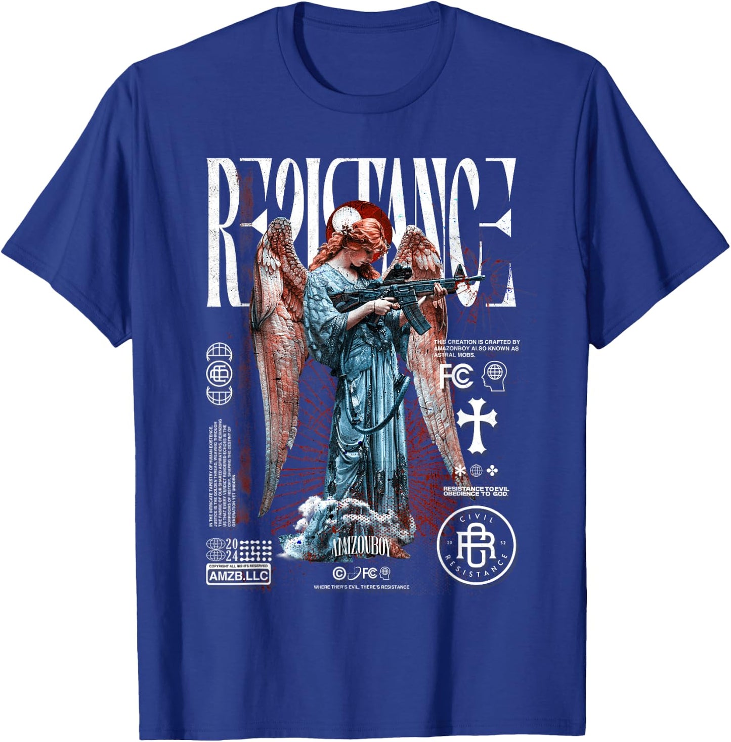Civil Resistance - Luxury Streetwear Urban Fashion T-Shirt - T-Shirt | Royal