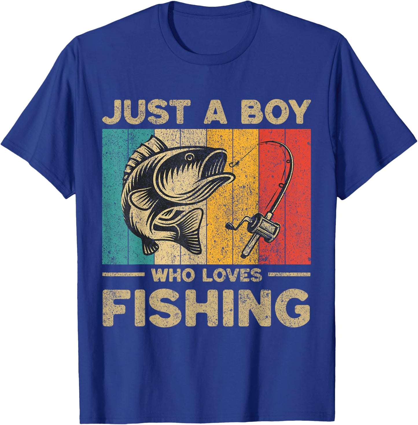 Funny Vintage Fishing Jokes Boys Fisherman Bass Fish T-Shirt - T-Shirt | Royal