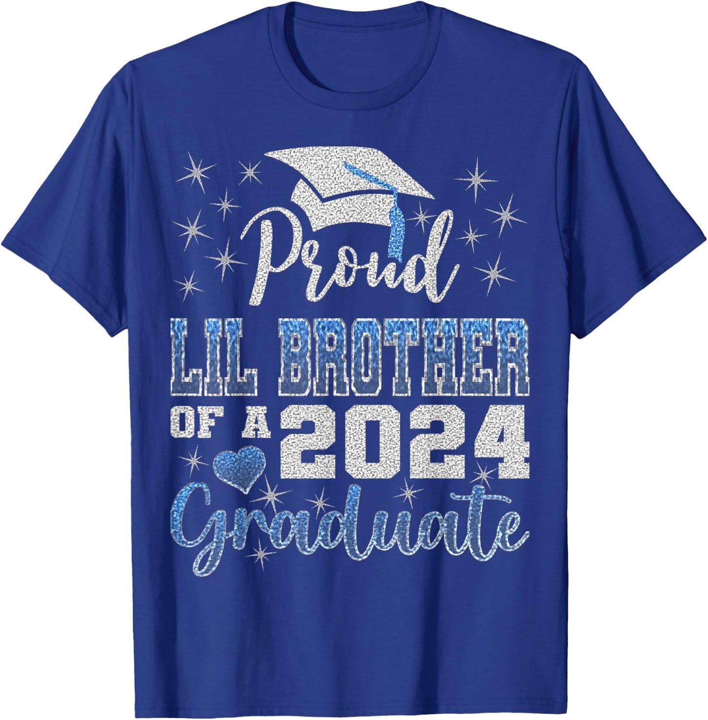 Super Proud Little Brother of 2024 Graduate Awesome Family T-Shirt - T-Shirt | Royal